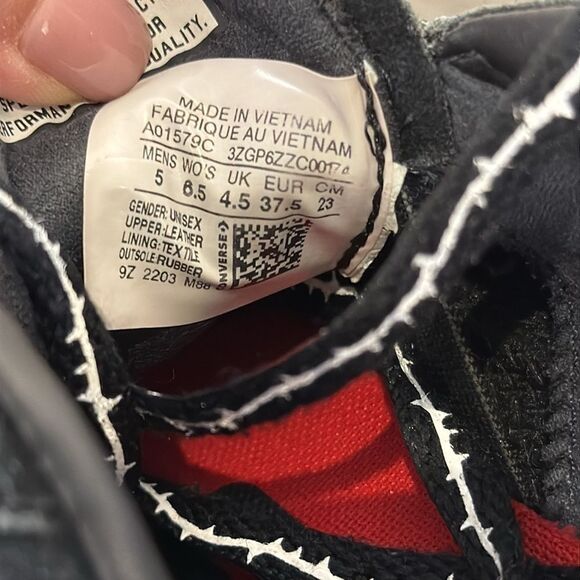 Converse One Star Pro Roses A01579C Black Red Suede Skateboard size‎ 5.5 mens - Picture 5 of 11